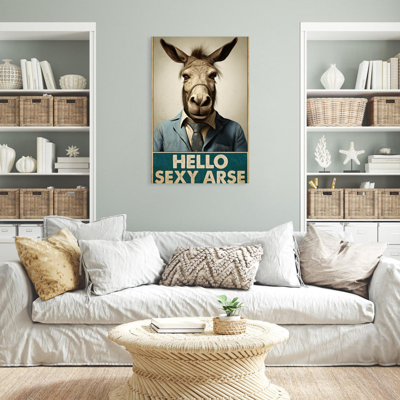 «Kirick Donkey Hello, Ass», impression sur toile, H 36 po x l 24 po x P 1,25 po