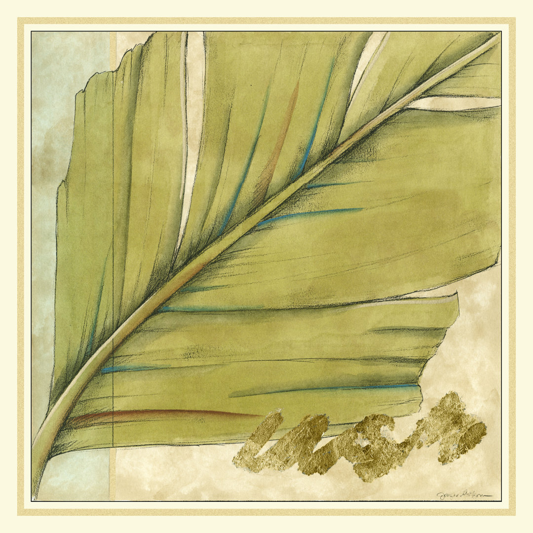 Printed Peacock Palm IV by Jennifer Goldberger - Wrapped Canvas Painting
