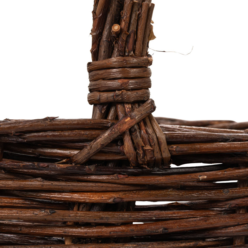 Hand‑Woven Reed Basket With Handle