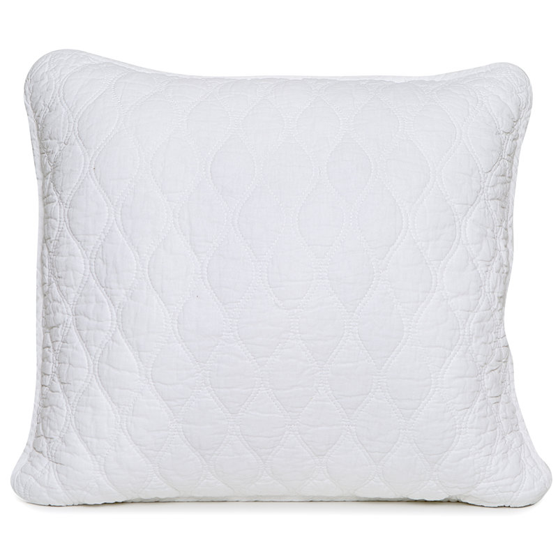Ogee Cotton Throw Pillow, White