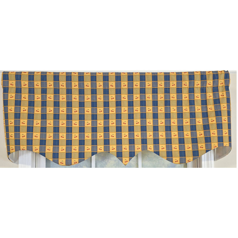 Cherry Squares Regal Valance, Marine