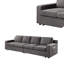Canapé modulaire à accoudoirs carrés en lin 119 po
