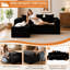 Canapé-lit convertible pliable en trois parties de 200 cm (79 po), futon modulaire en velours côtelé avec méridienne en L, canapé nuage, aucun assemblage requis pour le salon et les petits appartements-572683698-572683708