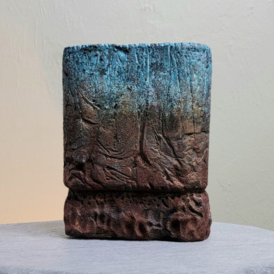 Earth Calling — Hand‑Carved Patina Sculpture Vessel