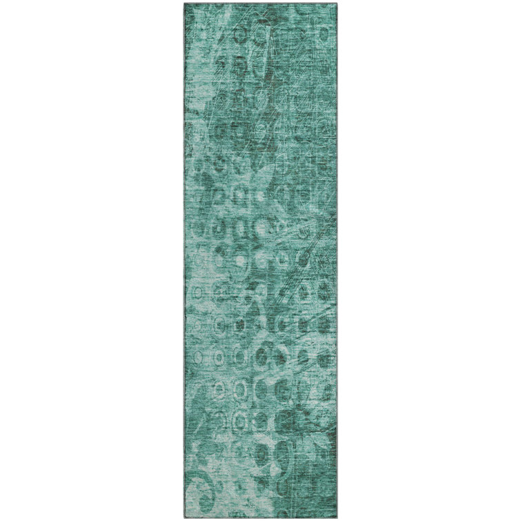 Premium Machine Washable Cerrito AMF577 Teal Rug