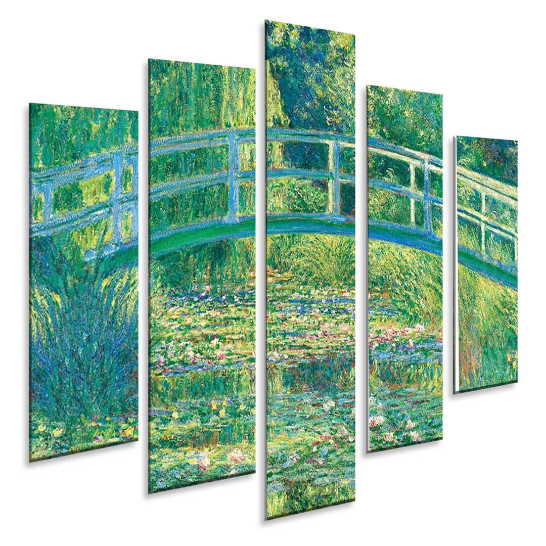 5-tlg. Kunstdruck-Set Pier the Water Lily Pond von Claude Monet