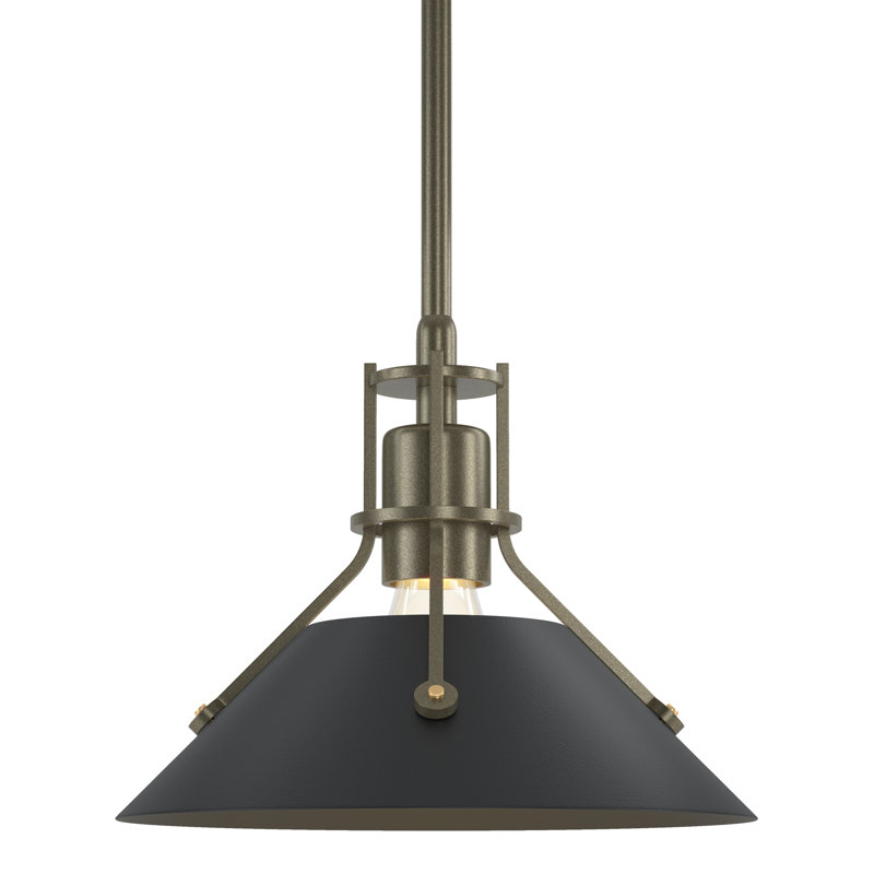 Henry 1 - Light Single Cone Pendant, Soft Gold, Black