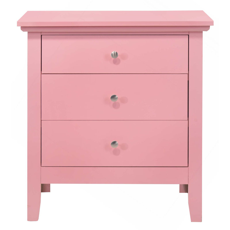 Table de chevet contemporaine contemporaine avec trois tiroirs spacieux pour un grand rangement, aucun assemblage requis
