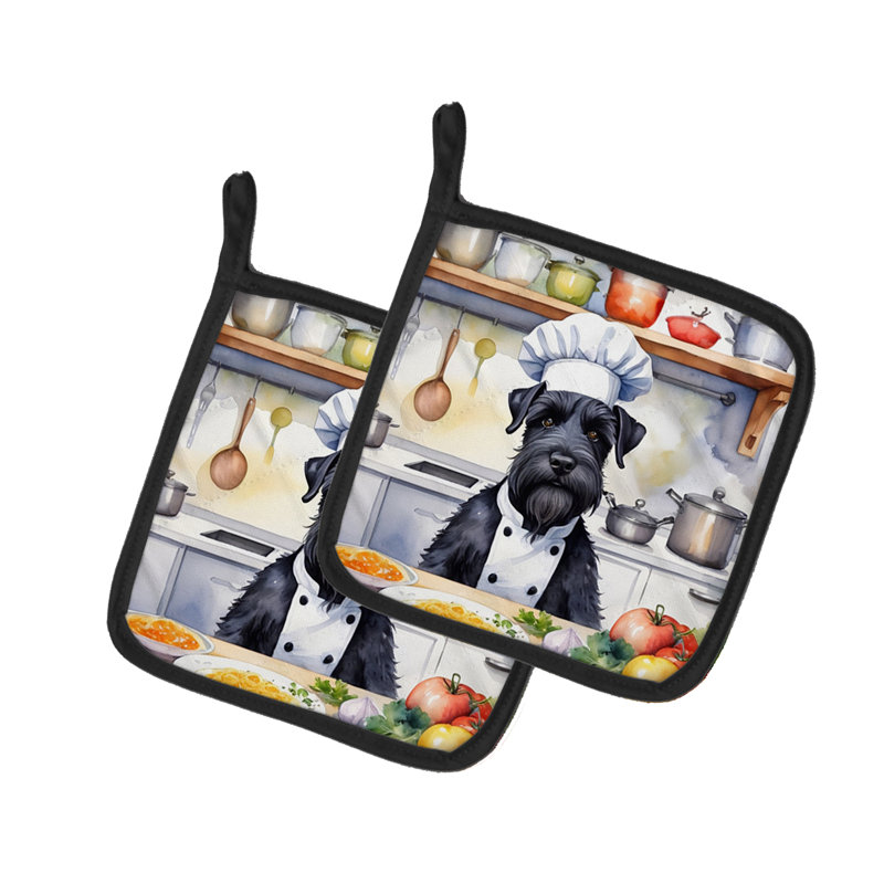 Caroline's Treasures The Dog Chef Polyester Potholder Set