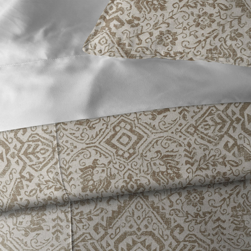 Ensemble de housse de couette en coton orange Parallel, Housse de couette pour très grand lit + 2 grandes, Abstrait gris