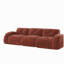 Canapé 110 po sans tissu avec velours doux et capitonné, canapé modulaire modulaire, éponge haute densité 32D, conception antidérapante, fond ergonomique, aucun assemblage requis, pour le cinéma maison, rouge-brun