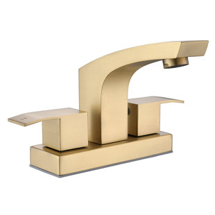 Robinet de salle de bain, robinet de salle de bain central en acier inoxydable à 2 poignées 4 pouces avec 2 trous avec bonde escamotable et tuyau d'alimentation en cUPC, robinet de lavabo en satin, WI21151BN