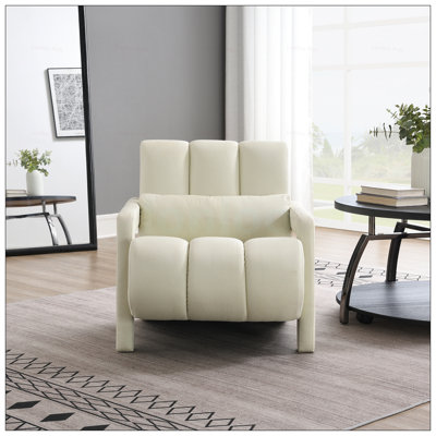 Chaise d'appoint rembourrée moderne avec tissu en lin confortable et coussin, pour le salon et la chambre à coucher