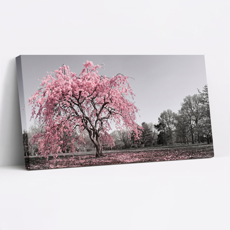 Ensemble de 1 tableau sur toile Fleurs de cerisier, L 40 po x H 20 po, Toile tendue