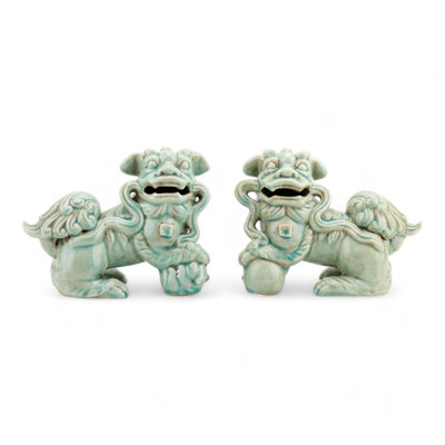 Porcelain Foo Dogs Pair