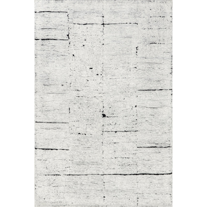 Davos Tiled Wool Area Rug, Rectangle 4' x 6'