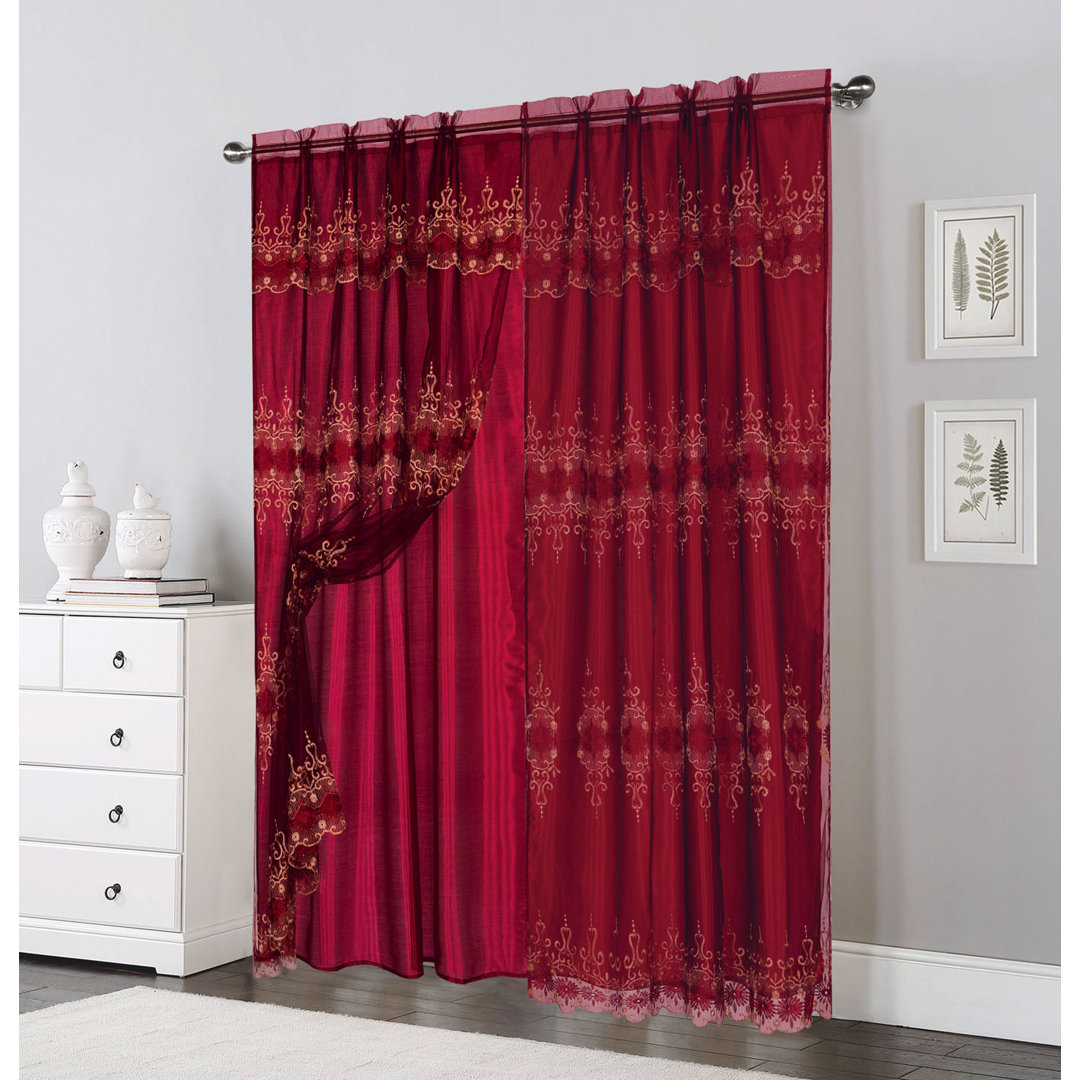 Floral Room Darkening Rod Pocket Single Curtain Panel Bloomsbury Market Curtain 