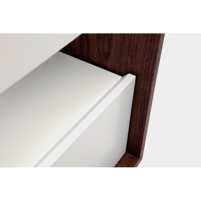 THN 2 - Drawer Solid Wood Nightstand, White
