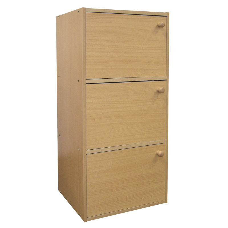 Wood Standard Bookcase, (3 Shelves) 35.5" H x 16.5" W x 12" D, Dark Brown