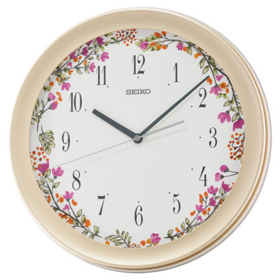 QXA777PRH Wall Clock, Pearlized Pink & White