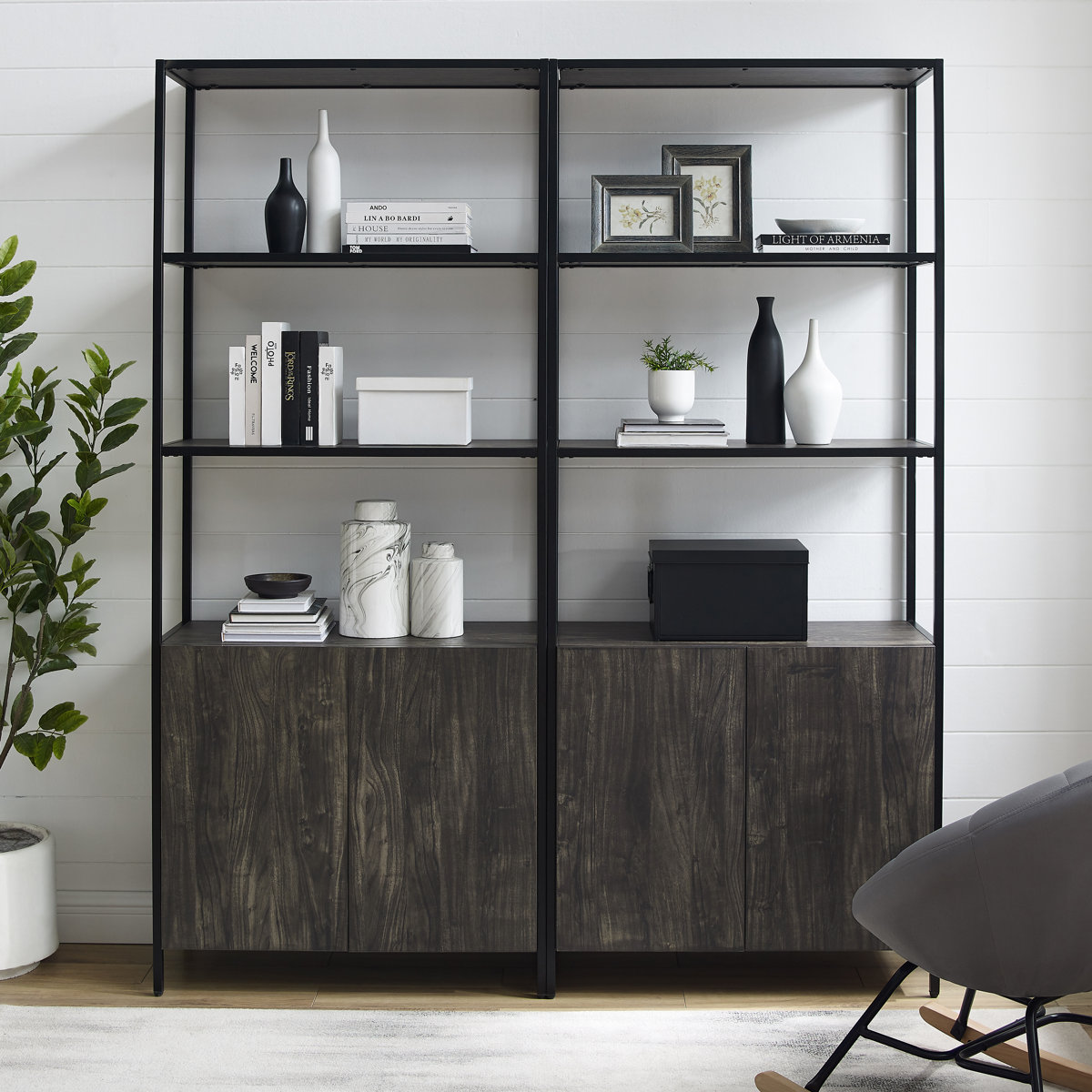 Houchens 80.5'' H x 68'' W Steel Etagere Bookcase