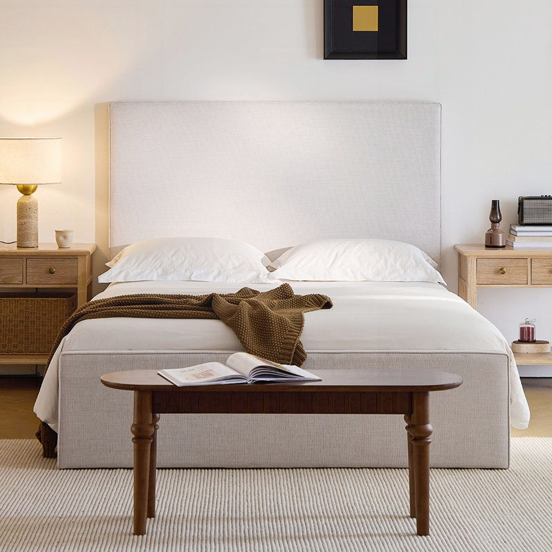 Stephanie Upholstered Bed, King, White