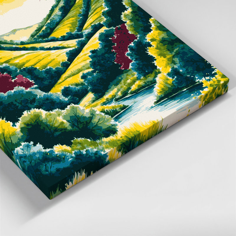 «Watercolor Landscape 24 Yellow», art mural sur toile