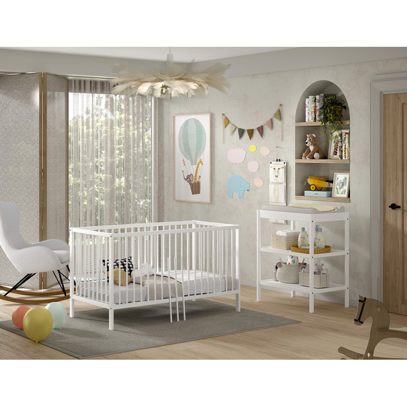 Milano 3 Piece Baby Room Furniture Set, White