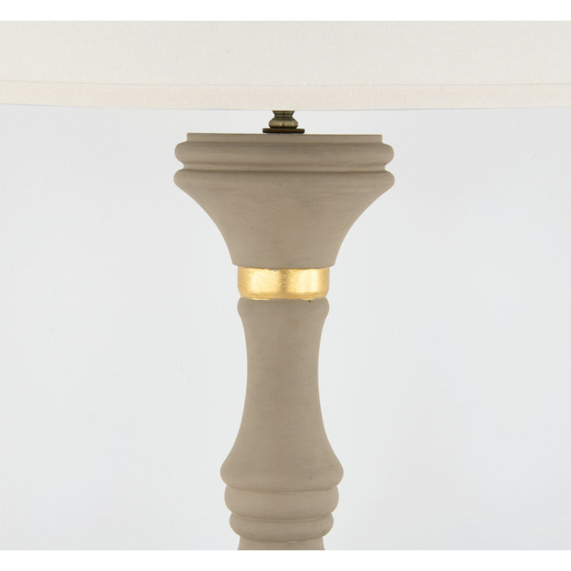 Canaan Table Lamp, Dark Taupe/Gold Leaf, Off White