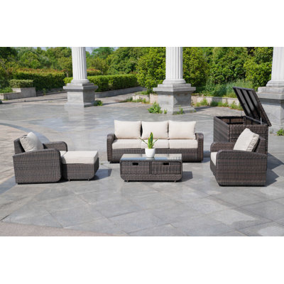 6 - Person Patio Conversation Set with Cushions