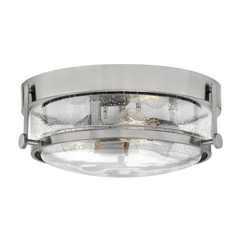 Harper 3-Light Flush Mount Retro Ceiling Light, Brushed Nickel