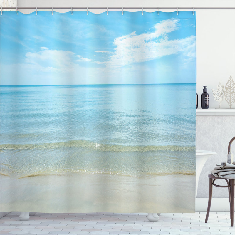 Shower Curtain with Hooks Included, 70" H x 69" W