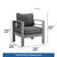 Ensemble de conversation de patio 5 pièces en aluminium 5 pièces, canapé d'extérieur 7 places avec coussins épais gris foncé et structure grise et table basse