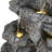 5-Tiered Concrete Tall Slim Fountain, 23.85"H –LED-Lit Column, Space-Saving Modern Outdoor Accent, All-Weather Resistant