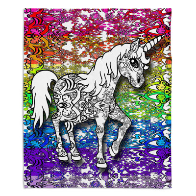  Jeté licorne arc-en-ciel