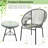 Corrigan Studio 3 Pieces Acapulco Chair Set Wicker Conversation Bistro Set w/ Tempered Glass Table