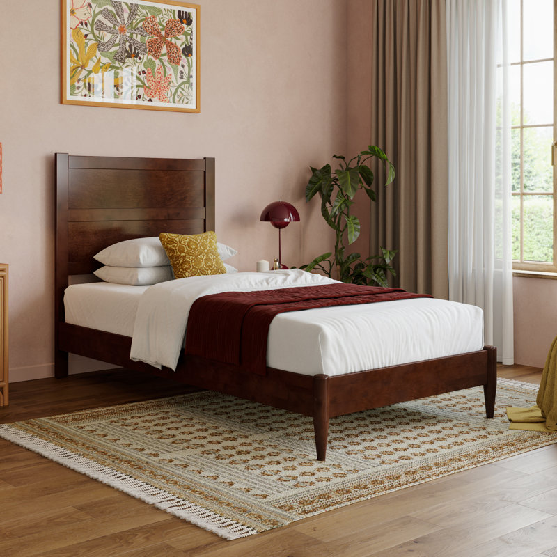 Lit plateforme Aveline, Noyer, Très grand simple