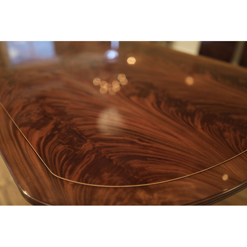Mahogany Extendable Pedestal Dining Table, Mahogany