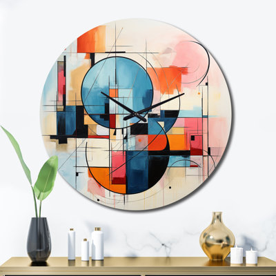 Horloge murale colorée Mid-Century abstrait Fusion IV