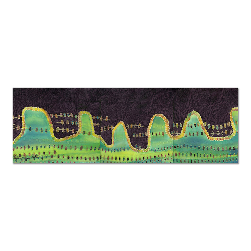 Prugna Pop trittico by Kristina Mekjian-Smith - Rectangle Painting on Canvas, 50cm H x 150cm W