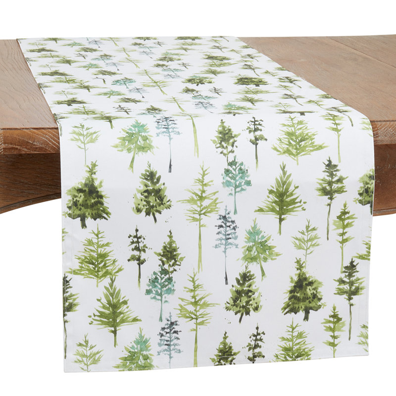 Chemin de table Green Winter , 90" L x 16" D