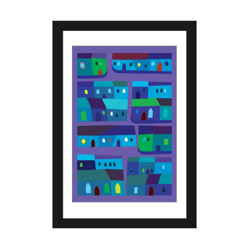 « tepito de azul », impression sur toile, H 32 po x l 24 po x P 1 po, Papier d'art encadré noir, Blanc