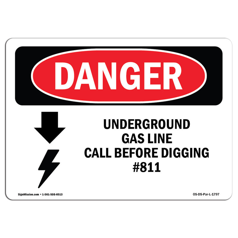 Danger Sign, 18" H x 24" W x 0.1" D