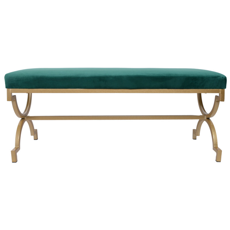 Clint Polyester Upholstered Bench, Green 
