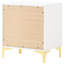 2 tables de chevet rectangulaires blanches - unité de rangement de chambre à coucher avec joints de style pour un rangement spacieux, visuel, inclus-409003922