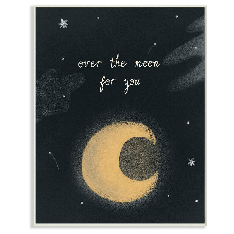 Lerman au-dessus de la lune, Plaque de bois, H 15 po x l 10 po x P 0,5 po