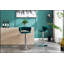 Ensemble de 2 tabourets de bar avec repose-pieds chromé, base, pivotant, hauteur réglable, revêtement en velours et conception simple - Vert-323231643-323231638