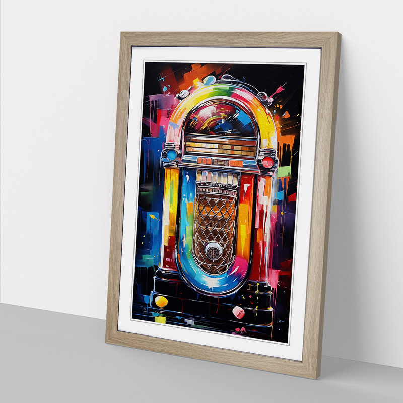 Jukebox Abstract Framed Print, Oak Framed, 64cm H x 46cm W x 2cm D