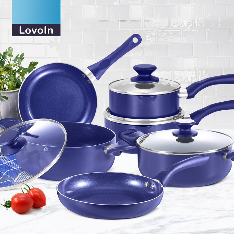 13-Piece Granite Aluminum Cookware Set,  Cookware set, Purple kitchen  accessories, Purple kitchen