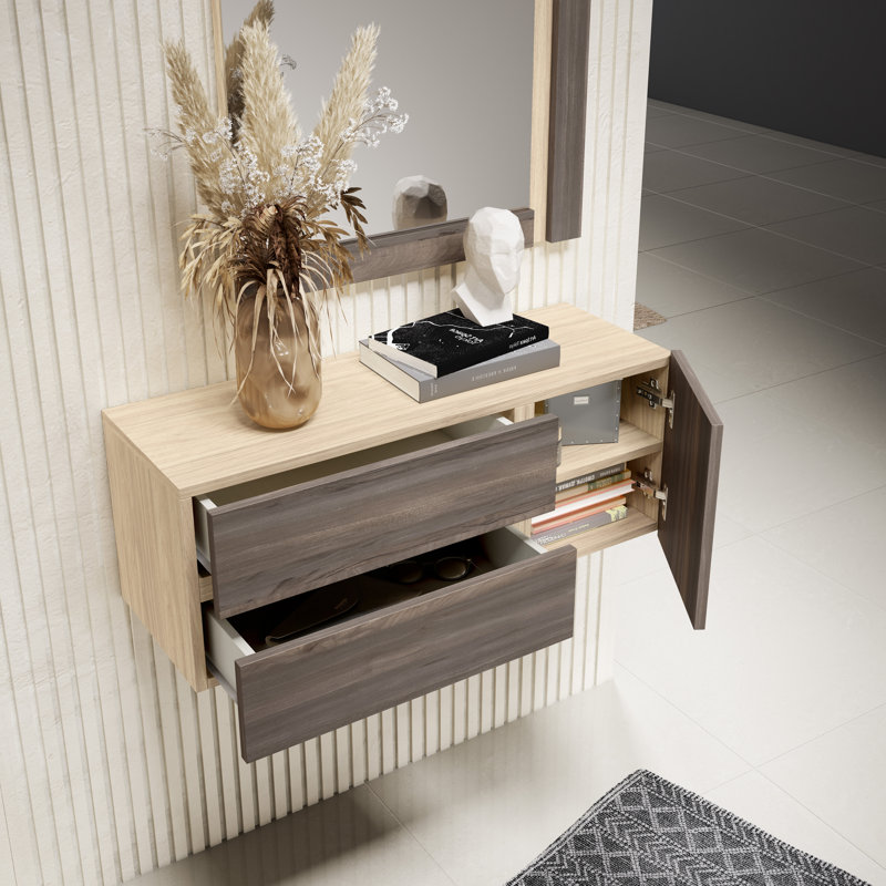 Myrone Accent Shelf, Light Oak/Grey Wood